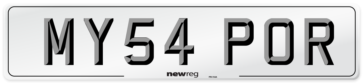 MY54 POR Number Plate from New Reg